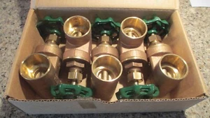 5, AY McDonald 2034S 1 & 1/4 Std. Port Gate Valve, Solder Connections, Brass - Picture 1 of 2