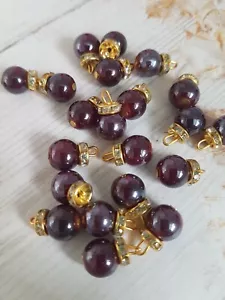 15mm Elegante Perla Estilo VINO CIRUELA Gema Vestido Abrigo Botón Coser Joya Estrás - Imagen 1 de 1