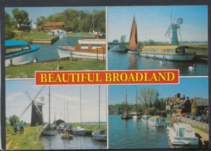 Norfolk Postcard - Views of The Beautiful Broadlands RR5035 - Picture 1 of 2