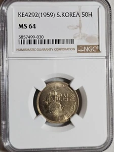 South Korea 50 Hwan 1959 NGC MS 64 - Picture 1 of 2