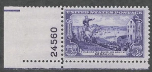 US. 1003. 3c. George Washington. Battle of Brooklyn, 175th ANNIV. Pl#. MNH. 1951 - Picture 1 of 1