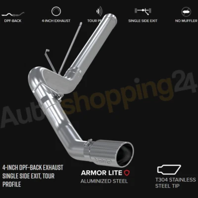 MBRP S6130AL 4" DPF-Back Exhaust for 2011-2012 RAM 2500/3500 6.7L Cummins Foto 1 de 4