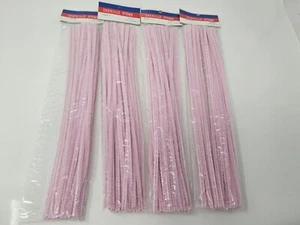 Lot 100 Light Pink 12" Long x 1/4" 6mm Wired Pipe Cleaners Craft Chenille Stems - Picture 1 of 5