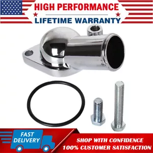 Salida de carcasa termostato cromado cuello de agua 45 grados para Chevy 350-454 SBC BBC - Imagen 1 de 11
