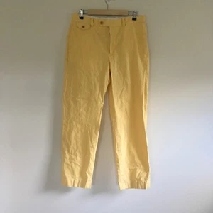Brooks Brothers Mens Clark Fit Supima Cotton Yellow Chino Pants Sz 34x30 Stretch - Picture 1 of 12
