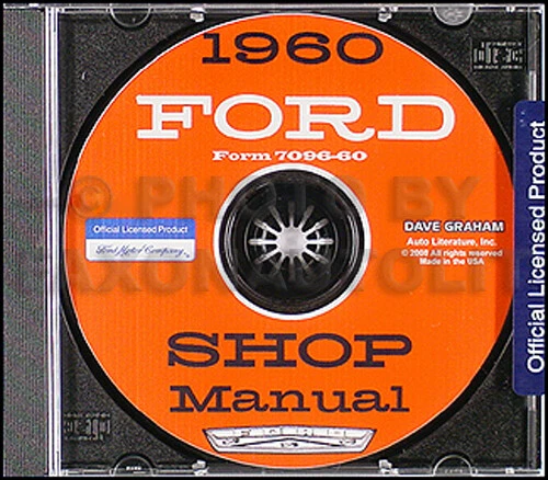 1960 Ford Car Shop Manual CD Fairlane Galaxie Sunliner Starliner Wagon Service — 第 1/1 张图片