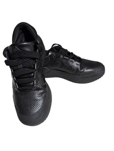 Adidas Court Funk Shoes Triple Black Snake Skin Pattern Fat Laces Size US 7 Work - Picture 1 of 7