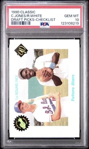 1990 CLASSIC DRAFT PICKS CHIPPER JONES RC / Rondell White CHECKLIST - PSA 10 - Picture 1 of 2