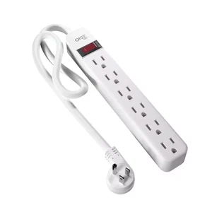 6 Outlet Power Strip with 2 Ft. Cord and Low Profile Angled Plug, ETL Certified - Picture 1 of 12