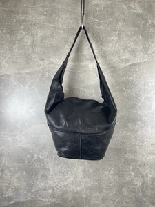 Deconstructing Rare Avant Garde Slouchy Leather Hobo Shoulder Black Raw Edge Bag - Picture 1 of 13