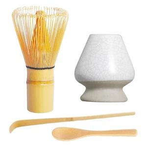 Matcha Set 4-teilig - handgefertigter Bambus Schneebesen (Chasen) und traditionelle Teelöffel, 6476 - Bild 1 von 6