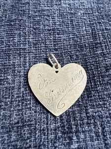 Antique Sterling Silver Love Token Heart Pendant ‘von Grossmama’ - Picture 1 of 6