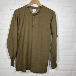 Vintage Duofold Henley Shirt Mens Size Large Green Wool Blend Baselayer Pullover - Picture 1 of 12