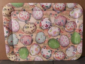 Bandeja para servir huevos de Pascua melamina 15x11 huevos rectangulares decorados en primavera - Imagen 1 de 3