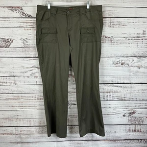 Womens Femme Scout LEI Nylon Army Green Cargo Pants Straight Wide Leg Stretch 18 - Picture 1 of 7