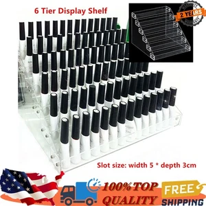 Scaffale acrilico trasparente 6 livelli scala trucco profumo espositore alzatina ripiano inchiostro - Foto 1 di 12