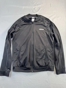 Adidas Track Jacket TT Satin Bomber Nero Track Top Uomo Taglia Media Zip Up - Foto 1 di 7