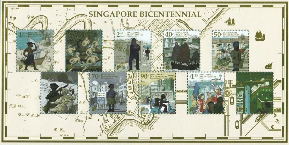 Singapore 2019 MNH (MS 2335-2344) History - Bicentennial - Image 1 of 1