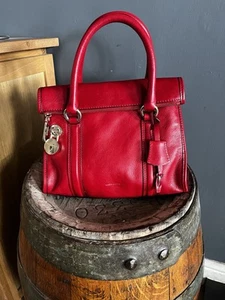 Karen Millen Red Leather Clutch Bag with Gold Hardware - Picture 1 of 10