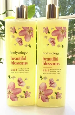 2x Bodycology Beautiful Blossoms 2-in-1 Body Wash Bubble Bath 16 oz Discontinued - Image 1 of 4