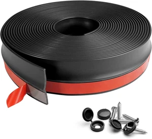 Garage Door Seal Top and Sides, 36Feet Universal Black Garage Door Weather Strip - Picture 1 of 9