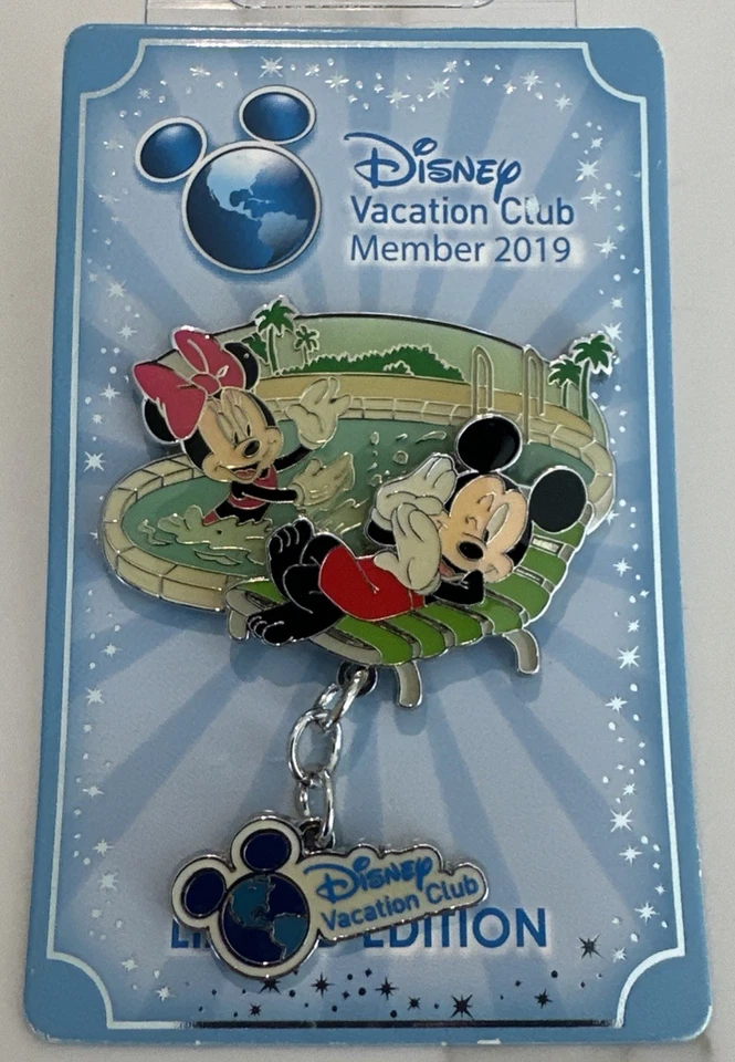 Prendedor colgante Disney Vacation Club DVC 2019 Mickey & Minnie Mouse LE 3500 Foto 1 de 1