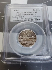 2001-S Silver Rhode Island Quarter PR69DCAM PCGS  - Picture 1 of 2