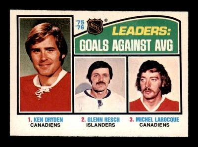 1976 O-Pee-Chee NHL #6 Ken Dryden/Glenn Resch/MicheLLarocque LL NM X3442560 - Image 1 of 3