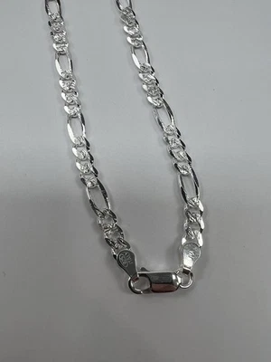 Collar de cadena de eslabones Figaro-plata de ley 925 de 4 mm Foto 1 de 4