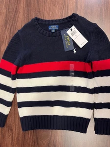 Polo Ralph Lauren Boys NWT American Classic Navy Cotton Sweater Size 7 MSRP $90 - Picture 1 of 4