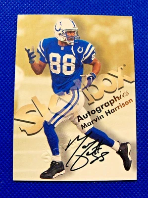 Tarjeta autógrafa de Marvin Harrison, 1998 Skybox Autographics Foto 1 de 2