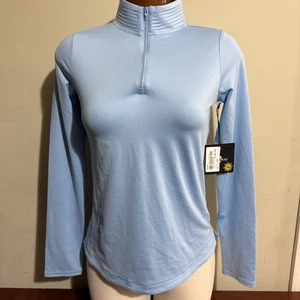 BELYN KEY WOMEN'S MOCK LONG SLEEVE GOLF XXS SKY BLUE NEW NWT - Picture 1 of 5
