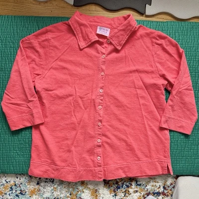 Camisa Chaqueta Mujer Vintage FRESH PRODUC M Abotonada Algodón Rosa Coral Boho Y2K Foto 1 de 4