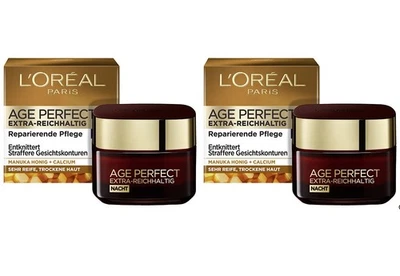 ✅ Loreal Paris AGE Perfect Nacht Creme Extra Reichhaltig Gesichtscreme 2x 50ml ✅ - Bild 1 von 3