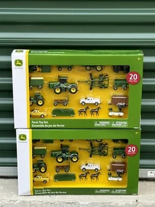 John Deere Tomy 20pc Set Farm Tractor Toy Set Lot Of 2 Brand New Toys - Picture 1 of 8