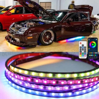 RGB LED Under Car Tube Strip Underglow Neon Light Lamp For Chevrolet Camaro SS - Image 1 of 4