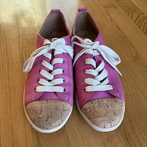 Kork-Ease PINK SNEAKER Schuhe Korkkappe Leder hellbraun Schnürschuhe Damengröße 9 - Bild 1 von 12