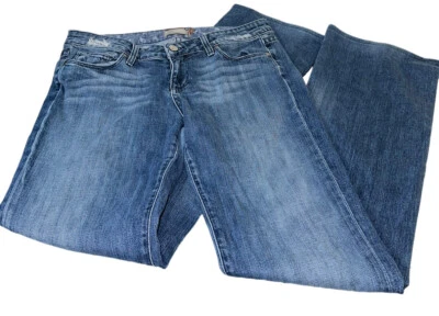 Paige Benedict Canyon Classic Rise Bootcut Jeans Size 28 Medium Wash Distress - Image 1 of 4