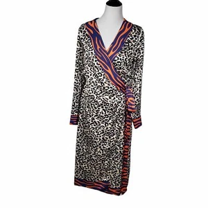 Never Fully Dressed size Large Margot Wrap Dress Animal Print Clash NWT - Picture 1 of 10