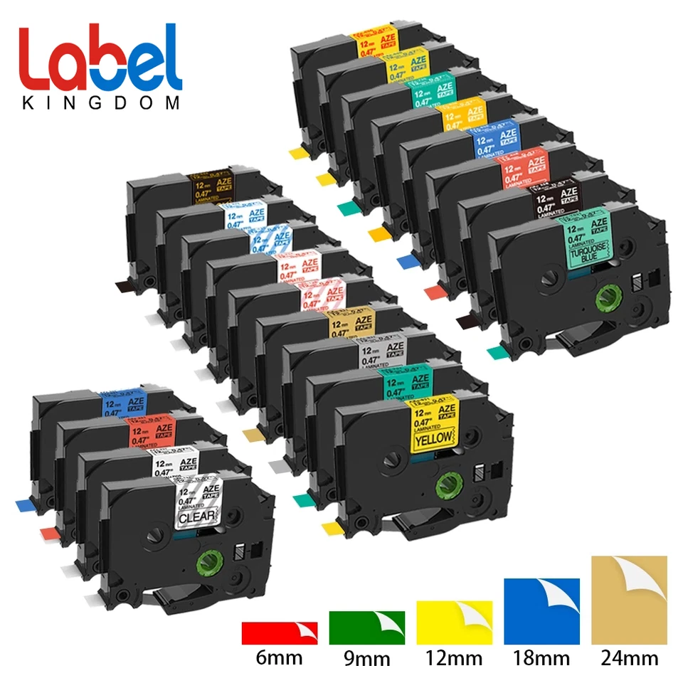 Compatible Brother TZ Tze Label Tape Printer P-Touch Laminated 18mm/12mm/9mm 8m - Image 1 of 4