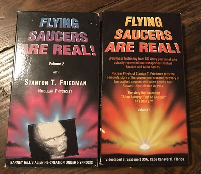Flying Saucers Are Real! VHS Volumes 1  & 2 Stanton T. Friedman Aliens UFO - Image 1 of 3