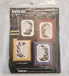 NUEVO Janlynn Seasons AUTUMN Kit Punto de Cruz Contado 71-5508 1986 De Colección 8" x 10" - Imagen 1 de 6