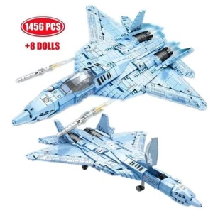 1456pcs SU57 Fighter Aircraft Building Blocks Military MOC Brick Toys DIY Model - Picture 1 of 7