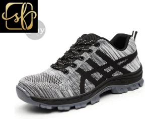 Herren Fly Web Mesh Sommer Atmungsaktiv Arbeit Versicherung Schuhe Größe (36) Farbe Grau - Bild 1 von 1