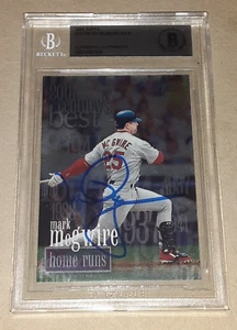 MARK MCGWIRE ST LOUIS CARDINALS SIGNED AUTOGRAPHED 2000 TOPPS CARD BAS SLABBED - Picture 1 of 3