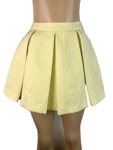 TILDON  Juniors Yellow Pleated Skirt Flowered Pattern Size 10 - Picture 1 of 8
