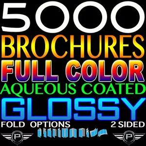 5000 CUSTOM Full Color 8.5x11 Folded Brochures Gloss Coated 100lb High Quality - Picture 1 of 1