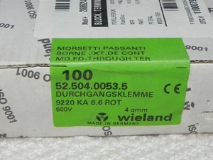 100 Wieland/Bamberg 9220KA 6.6 RED 52.504.0053.5 TERMINAL BLOCK 300V / 35A Screw - Picture 1 of 6