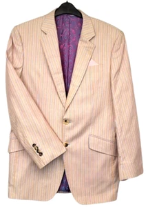 Vicri Porto Mens Blazer EU50 Boating Jacket Pastel Striped Mod Regatta Races 40 - Picture 1 of 19