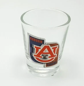 Auburn Tigers Clear Shot Glass 2 oz Round NCAA Sports College Logo Fan Team - Picture 1 of 3